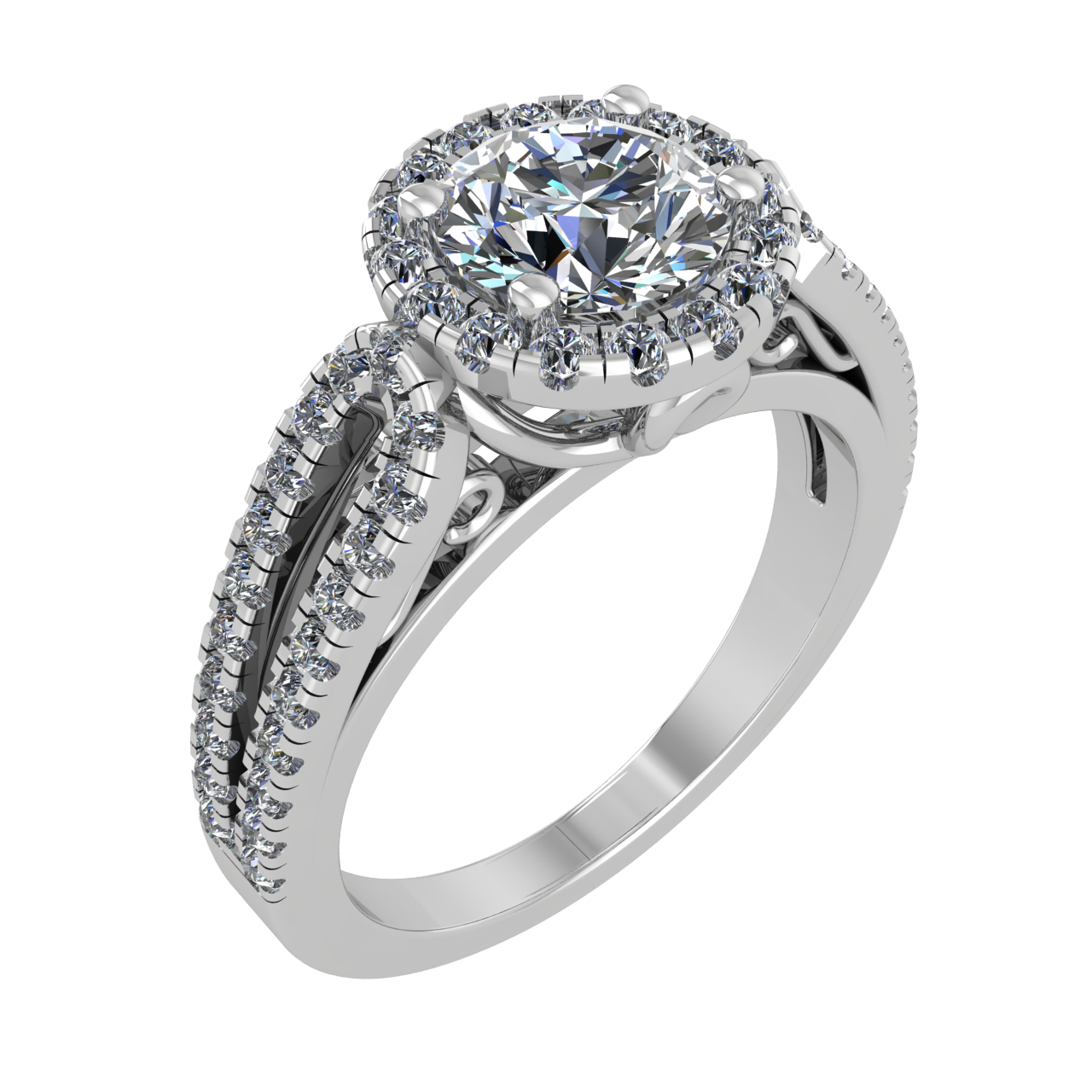 HALO SPLIT SHANK 6.50mm ROUND ENGAGEMENT RING